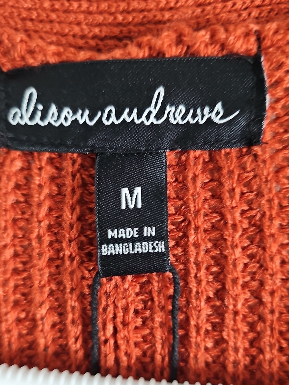 Alison Andrews Open-Front Chunky Cardigan Sweater - Rust - Picture 4 of 6